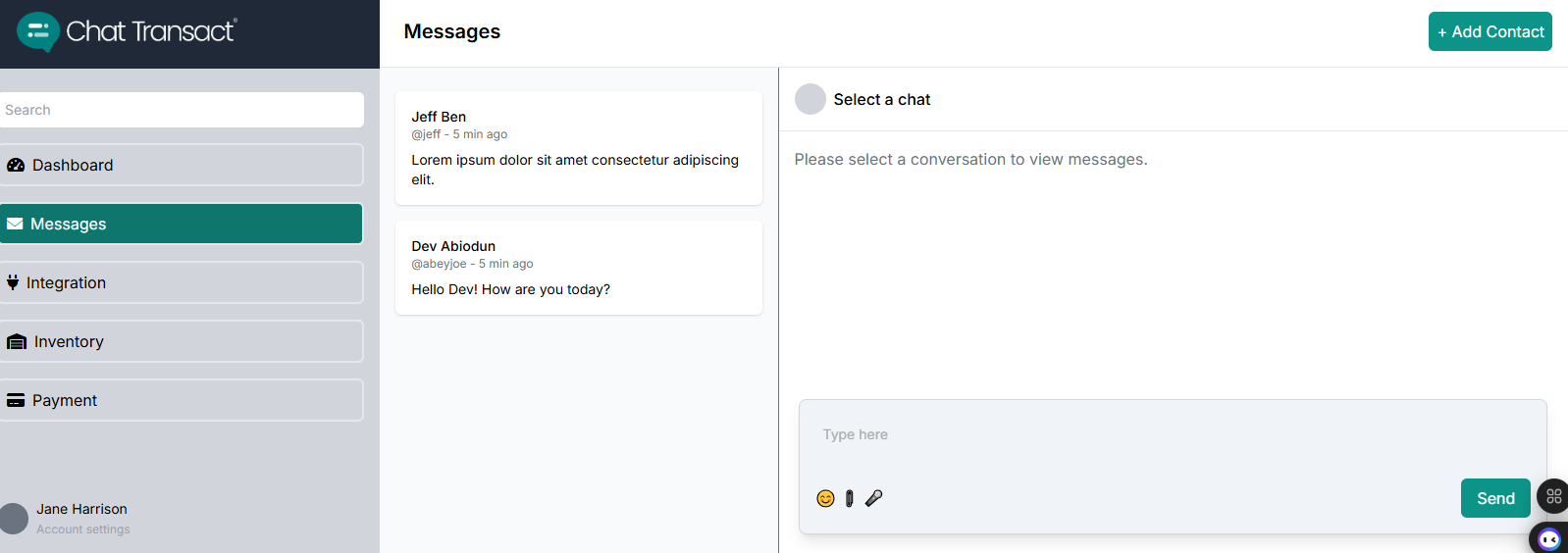 Chat Transact